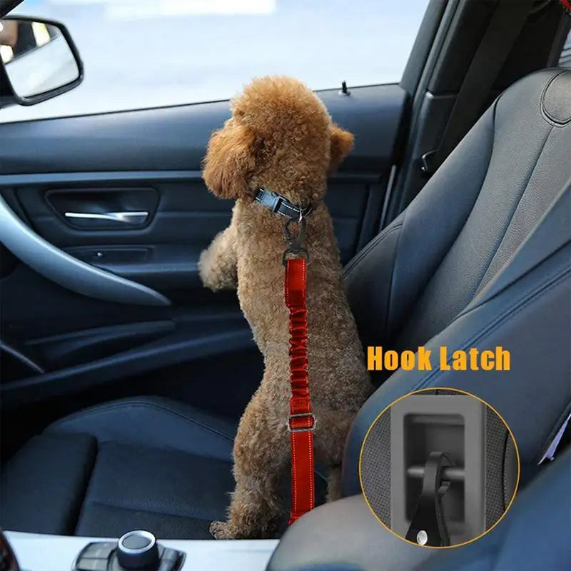 Adjustable Dog Safety Belt Leash - Nylon Car Restraint for Small & Large Dogs