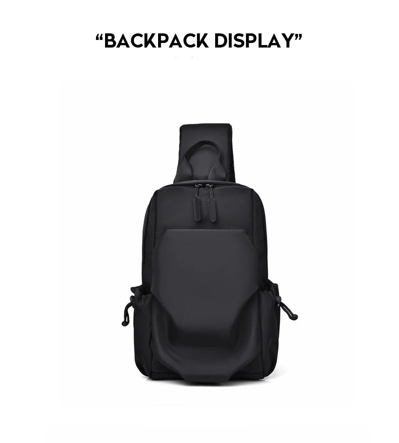 Men's Sports Chest Bag Waterproof Wear-resistant Multi-compartment Shoulder Crossbody Bag Outdoor Sports Travel Messenger Bag