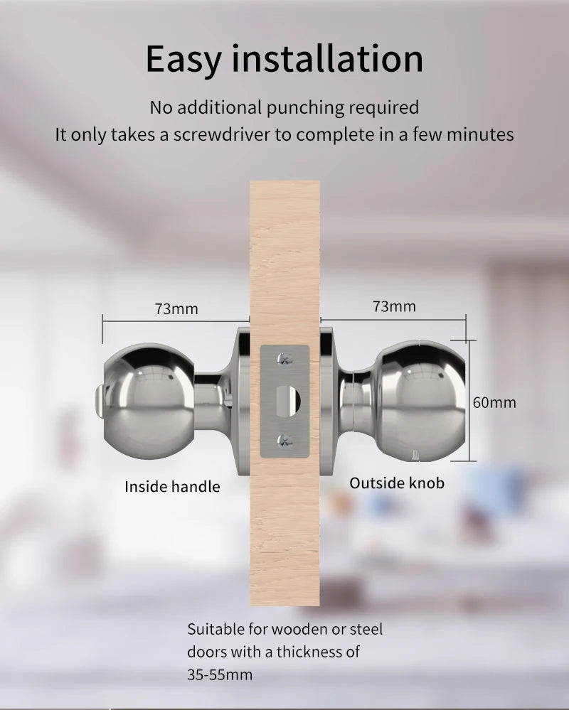 Smart Fingerprint Door Knob Lock