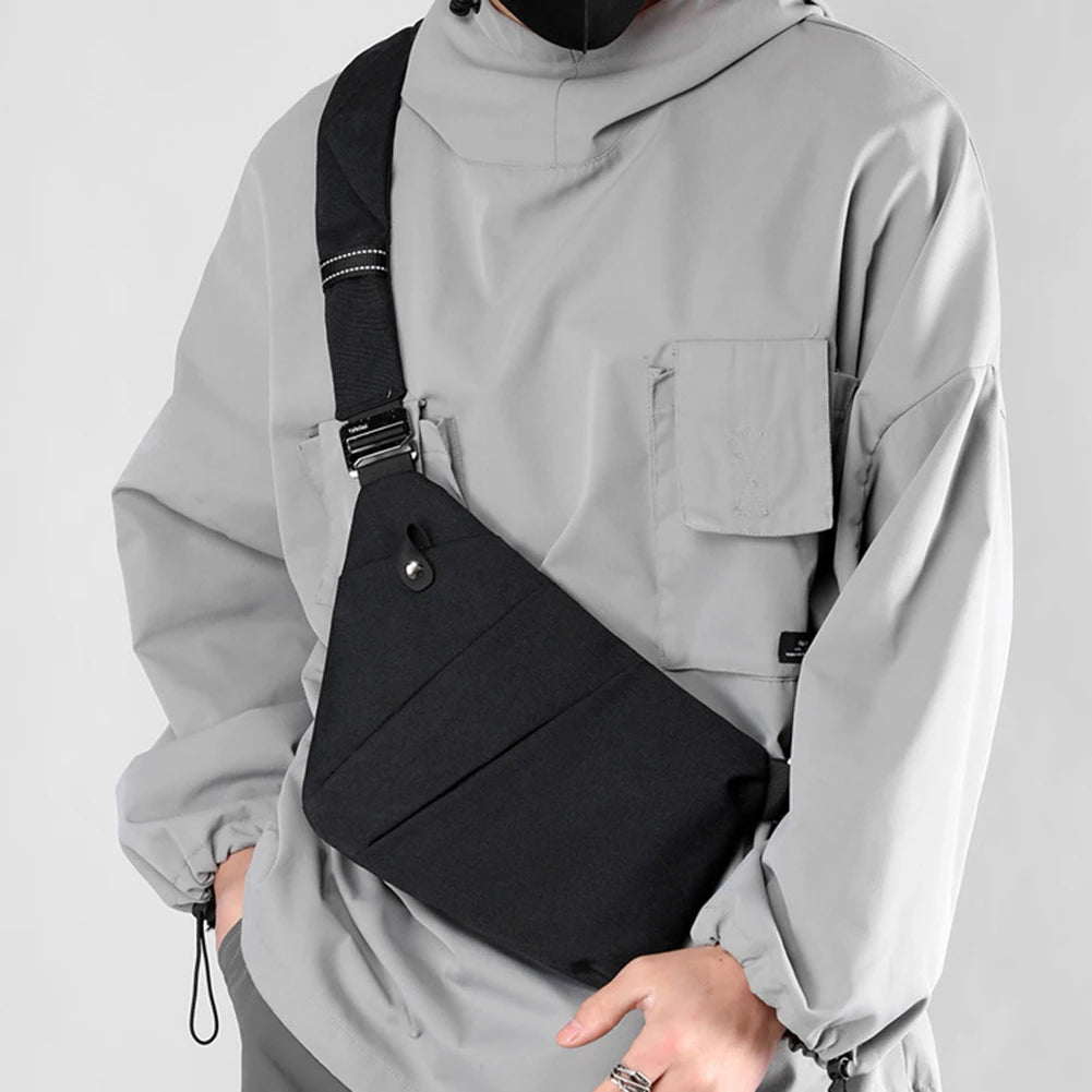 Men’s Slim Nylon Chest Bag – Anti-Theft Crossbody Sling with Adjustable Strap