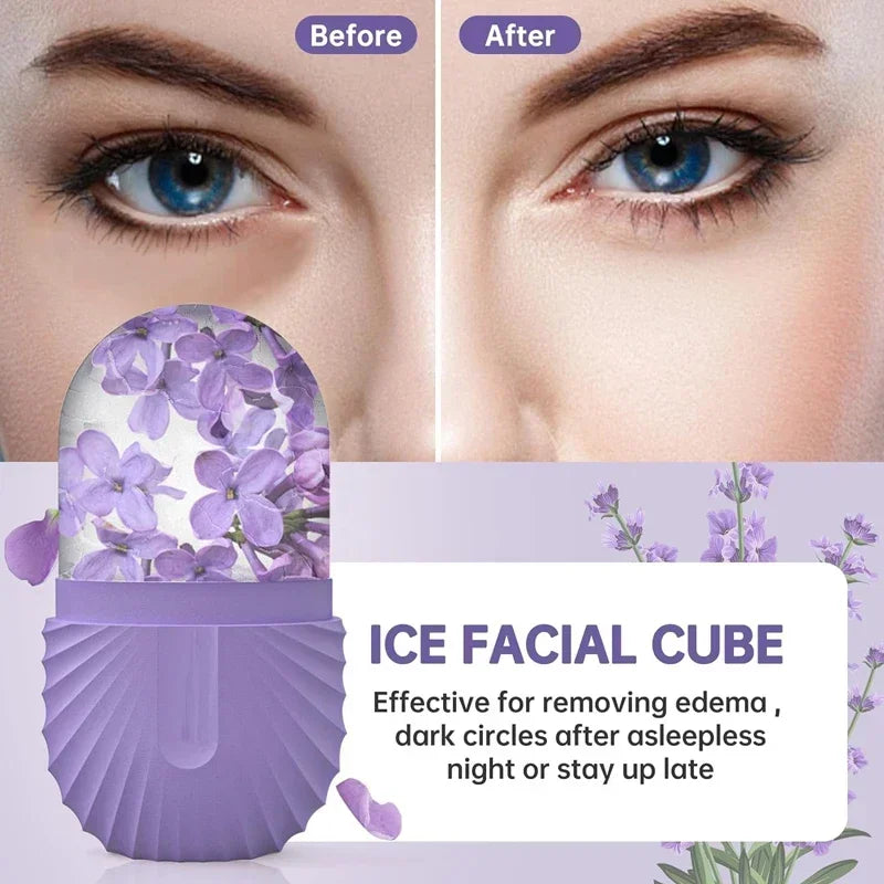 Silicone Ice Face Roller for Eye Puffiness & Pore Shrinking | Multifunctional Facial Massage Tool