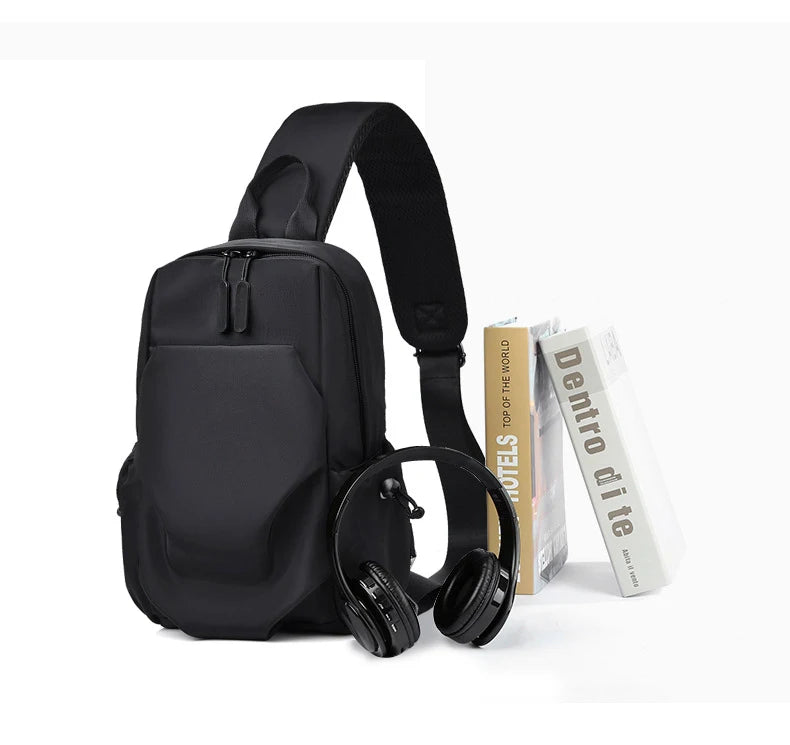Men's Sports Chest Bag Waterproof Wear-resistant Multi-compartment Shoulder Crossbody Bag Outdoor Sports Travel Messenger Bag