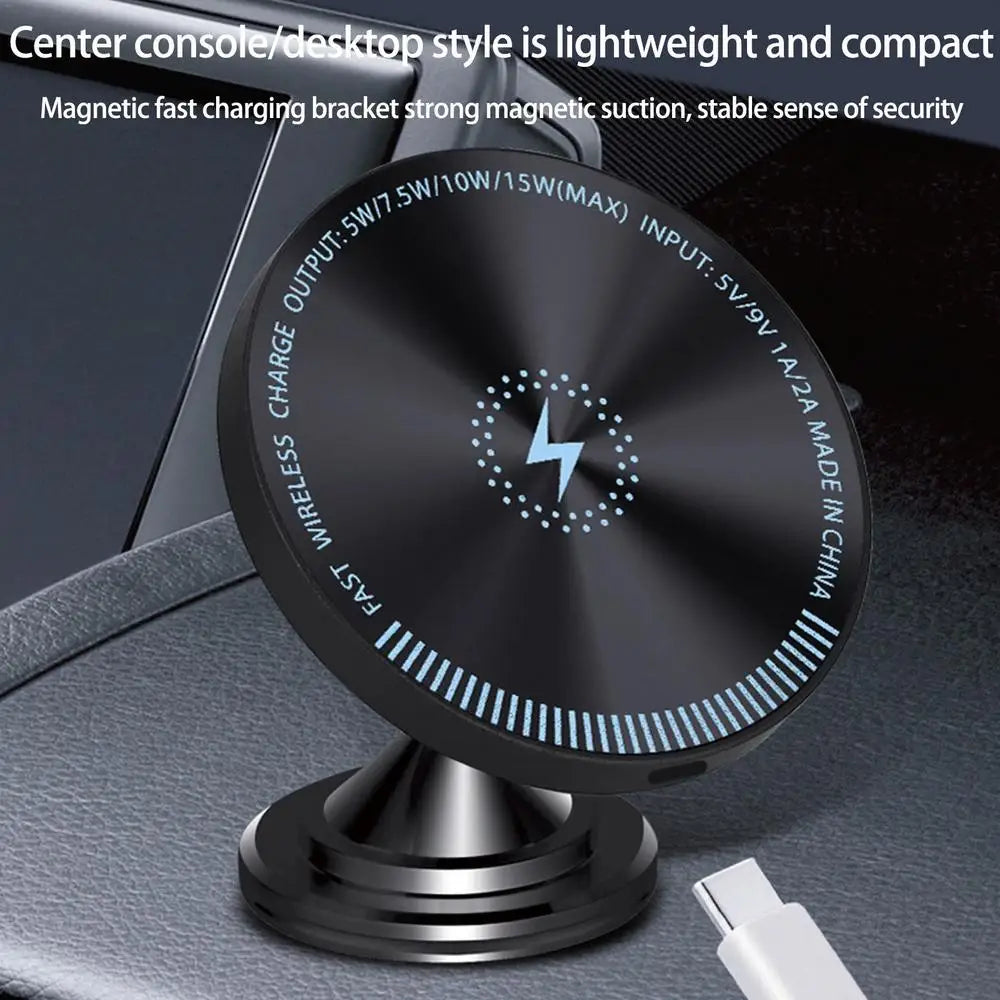 Magnetic Wireless Car Charger & Phone Holder