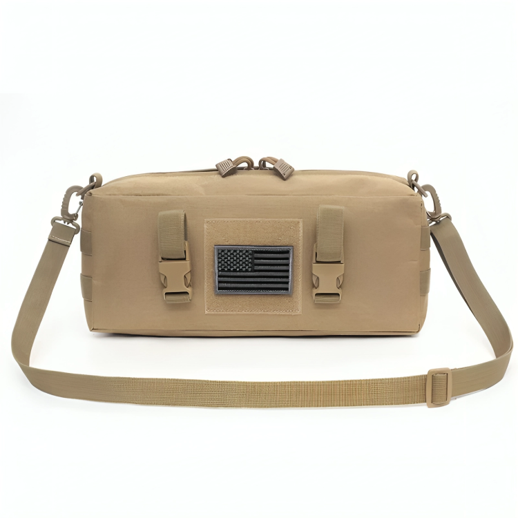 Tactical EDC Sling Bag Pack, Military Rover Shoulder Molle Backpack, with USA Flag Patch, Coyote