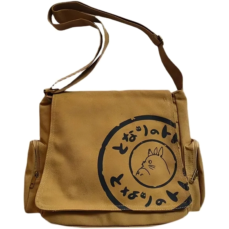 Japanese Totoro Canvas Messenger Bag - Stylish Cartoon Crossbody Bag