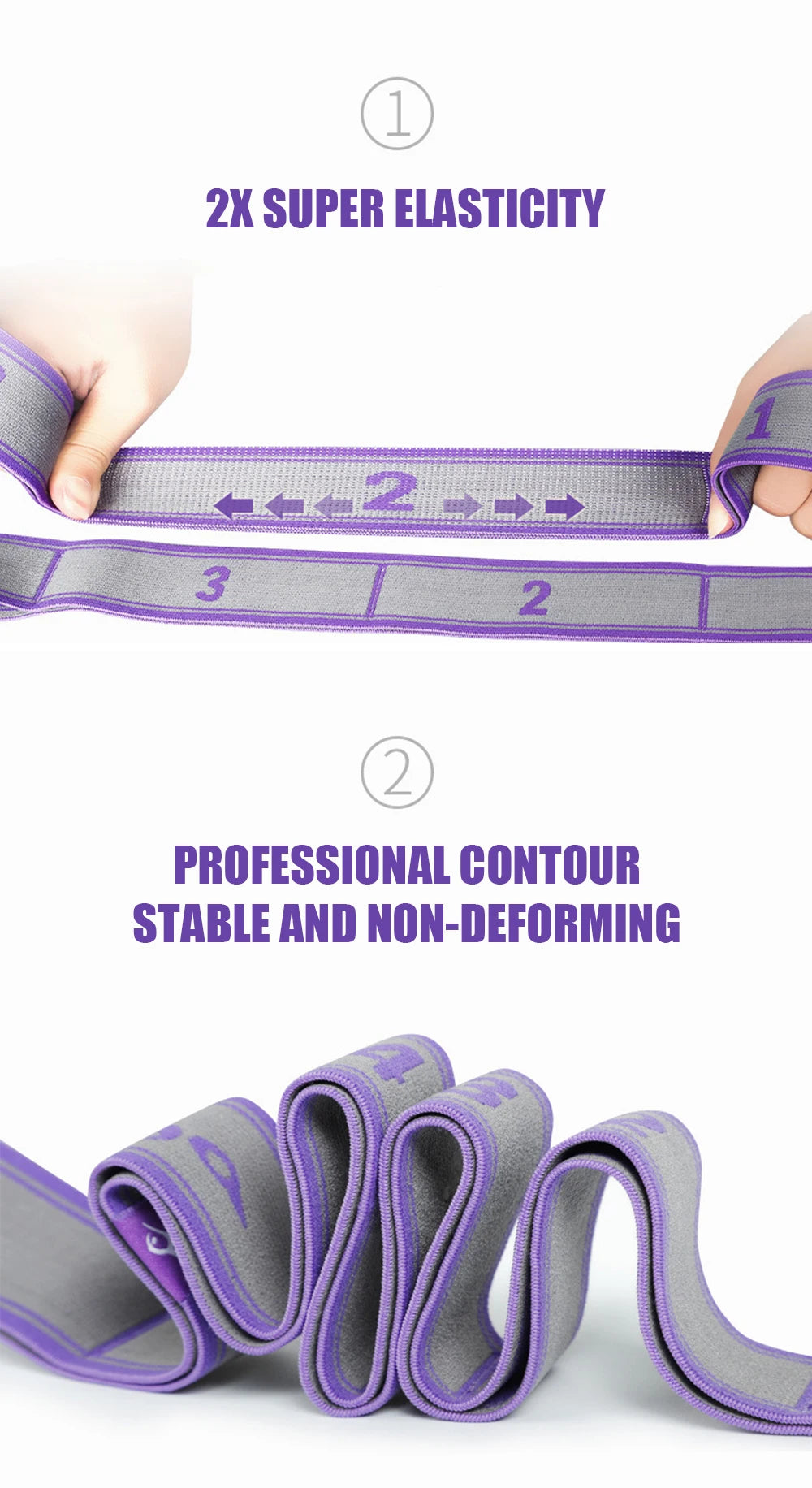 Multi-Section Elastic Yoga Resistance Bands Set – Adjustable Bands for Dance, Gym, Pilates, and Stretching