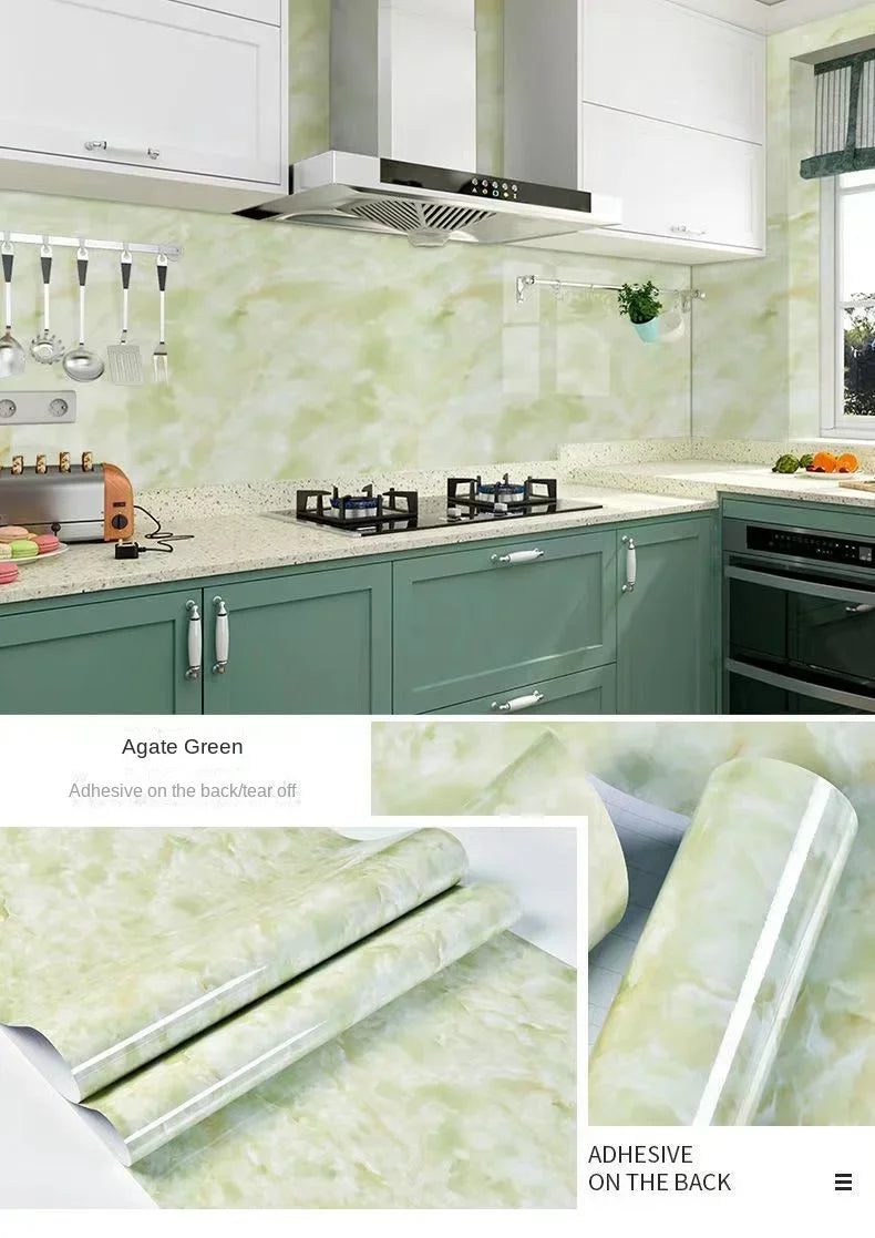 Oil-Proof Waterproof Marble Self-Adhesive Film for Kitchen