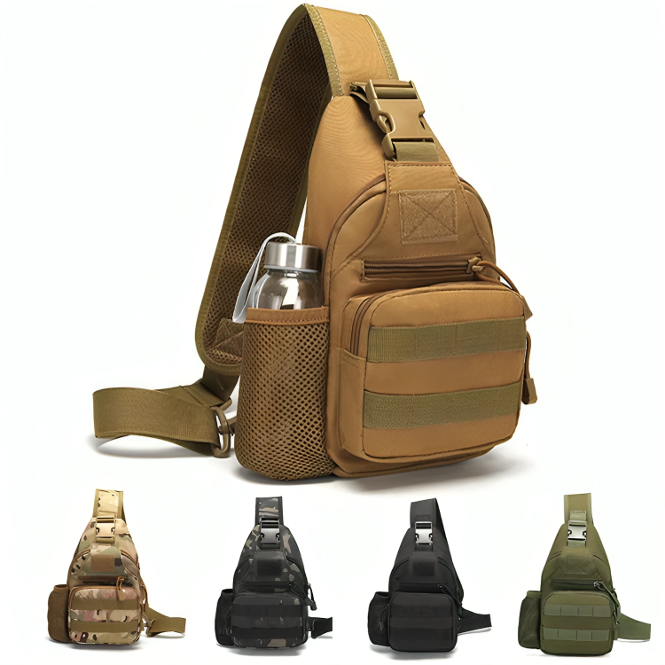 Outdoor Military Camping Shoulder Bag Chest Pack with Bottle Holder tablet bag professional pure nylon