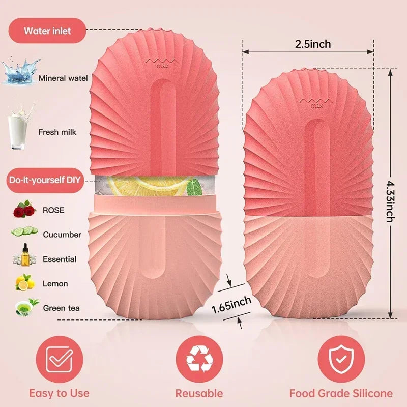 Silicone Ice Face Roller for Eye Puffiness & Pore Shrinking | Multifunctional Facial Massage Tool