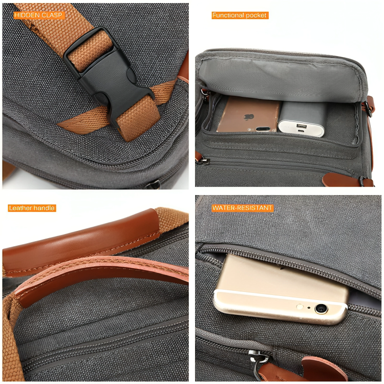 Laptop Bag Convertible Backpack Bussiness Office Briefcase Shoulder Bag Messenger Bag Computer and Tablet Carrying Case for Men and Women Work School Travel