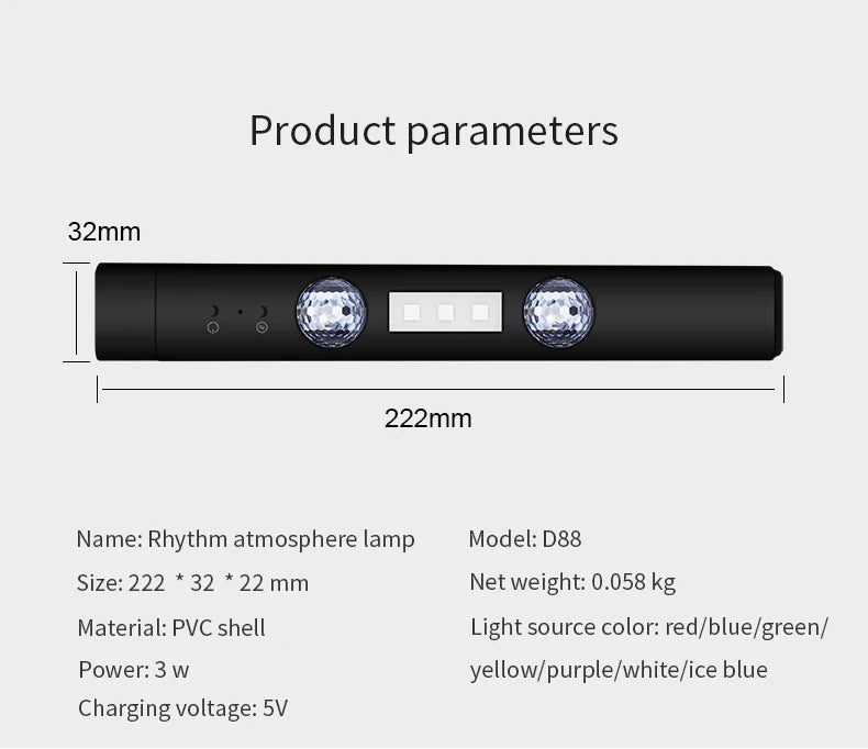 LED Car Foot Light – RGB Atmosphere Lights with Wireless Remote Control