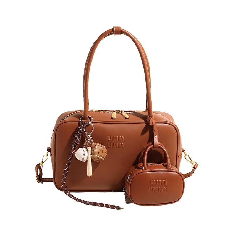 New 2025 Boston Bag For Women Large Bowling Bags Luxury Brand Design Armpit Bags Autumn/Winter Commuting Versatile Shoulder Bag