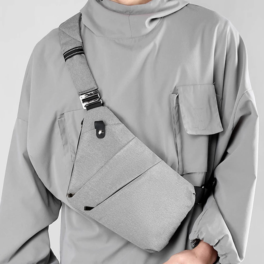 Men’s Slim Nylon Chest Bag – Anti-Theft Crossbody Sling with Adjustable Strap