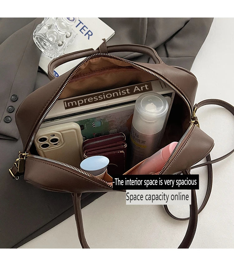 New 2025 Boston Bag For Women Large Bowling Bags Luxury Brand Design Armpit Bags Autumn/Winter Commuting Versatile Shoulder Bag