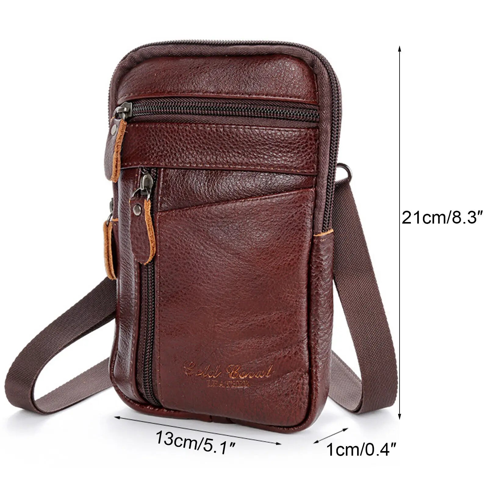 Men’s PU Leather Shoulder Bag – Slim Messenger Clutch for Travel & Work