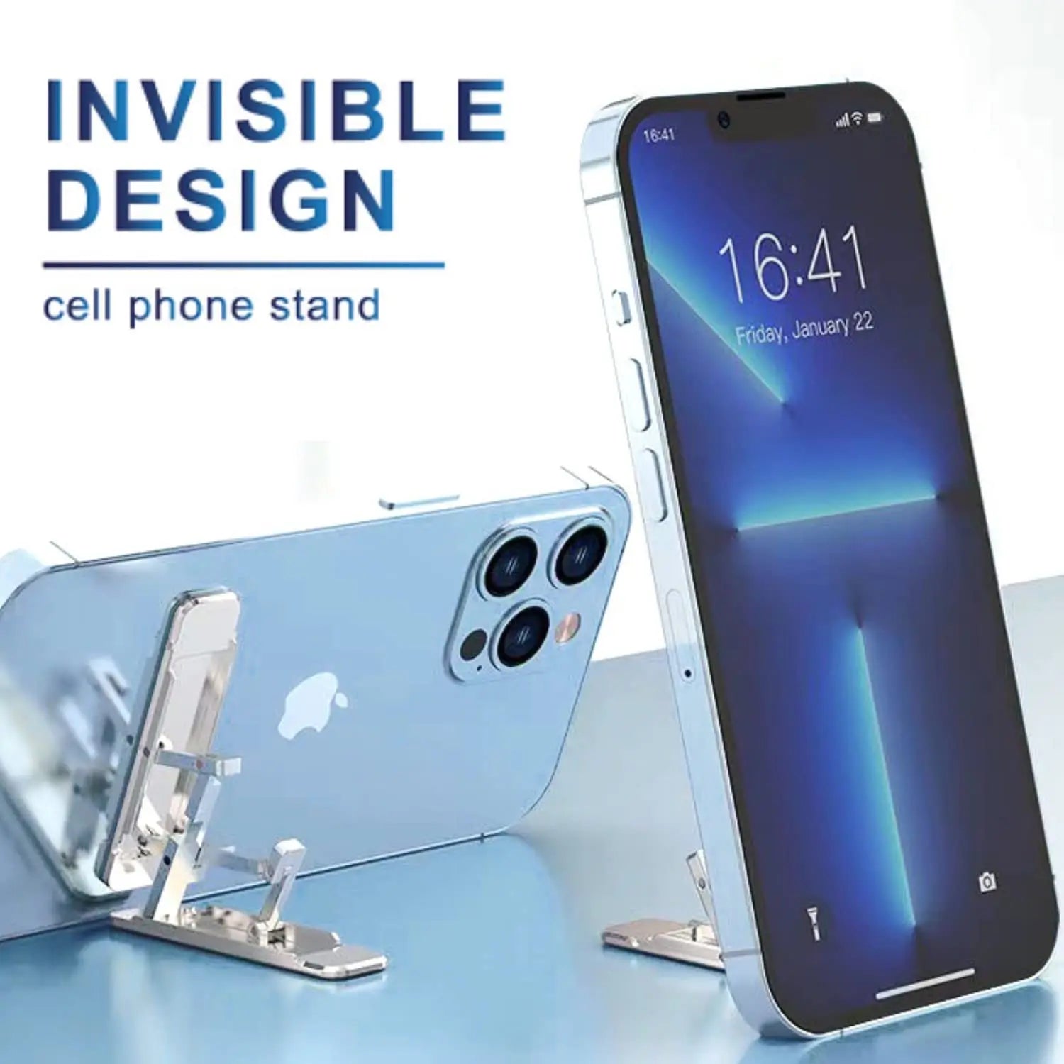 2-Piece Adjustable Cell Phone Holder - Foldable Stand for Desktop