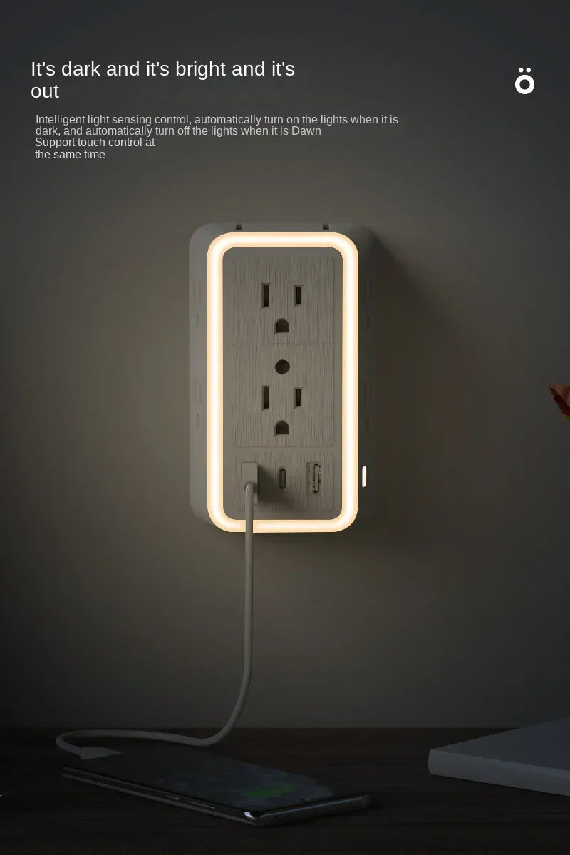 9-in-1 Surge Protector Power Strip with USB & USB-C Ports