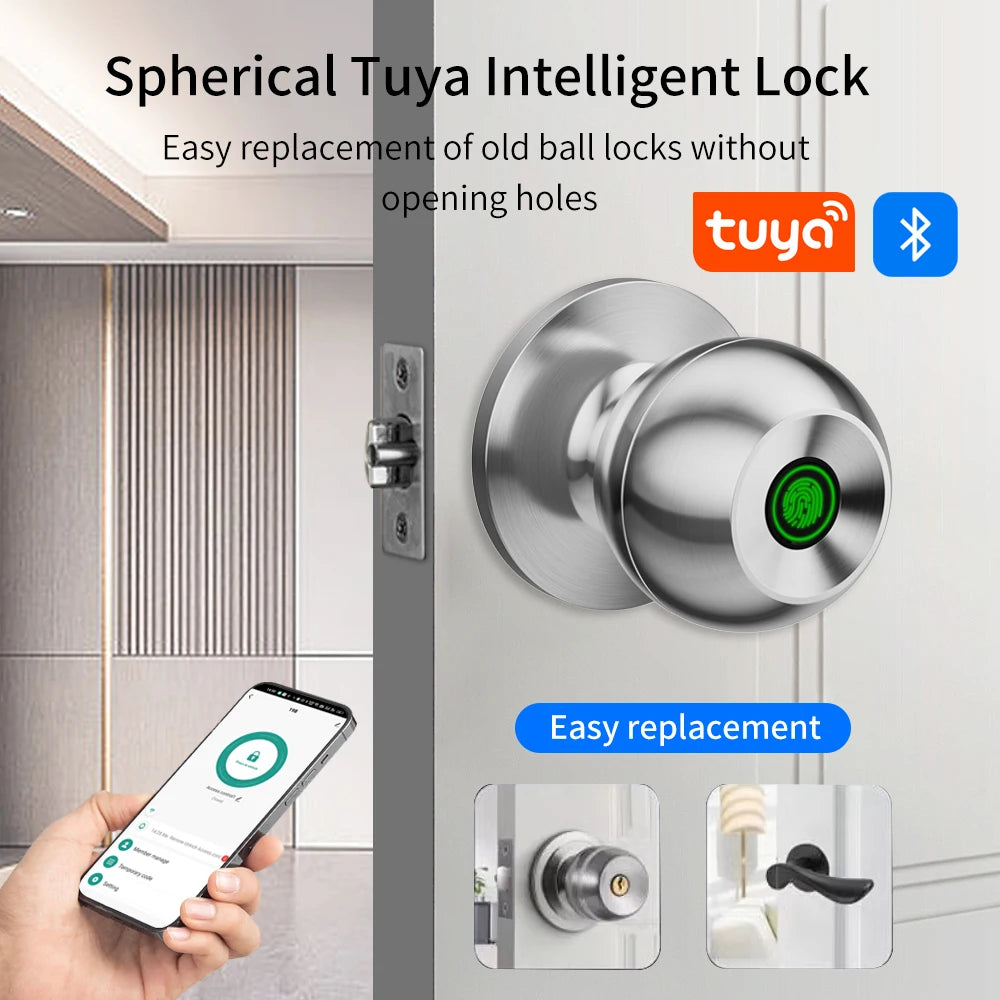 Smart Fingerprint Door Knob Lock