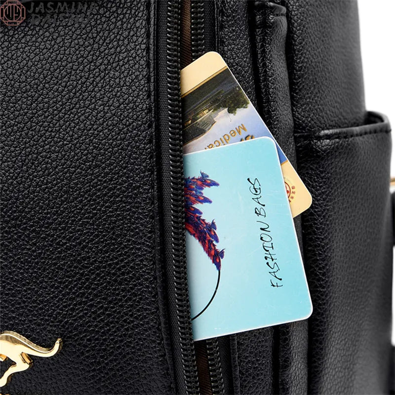 Purse Backpack For Women, Elementary Schoolbag for Students, Women Leather Backpacks, Shoulder Bags Female Backpack , Gentle Leather Pu Casual Diminished Backpack