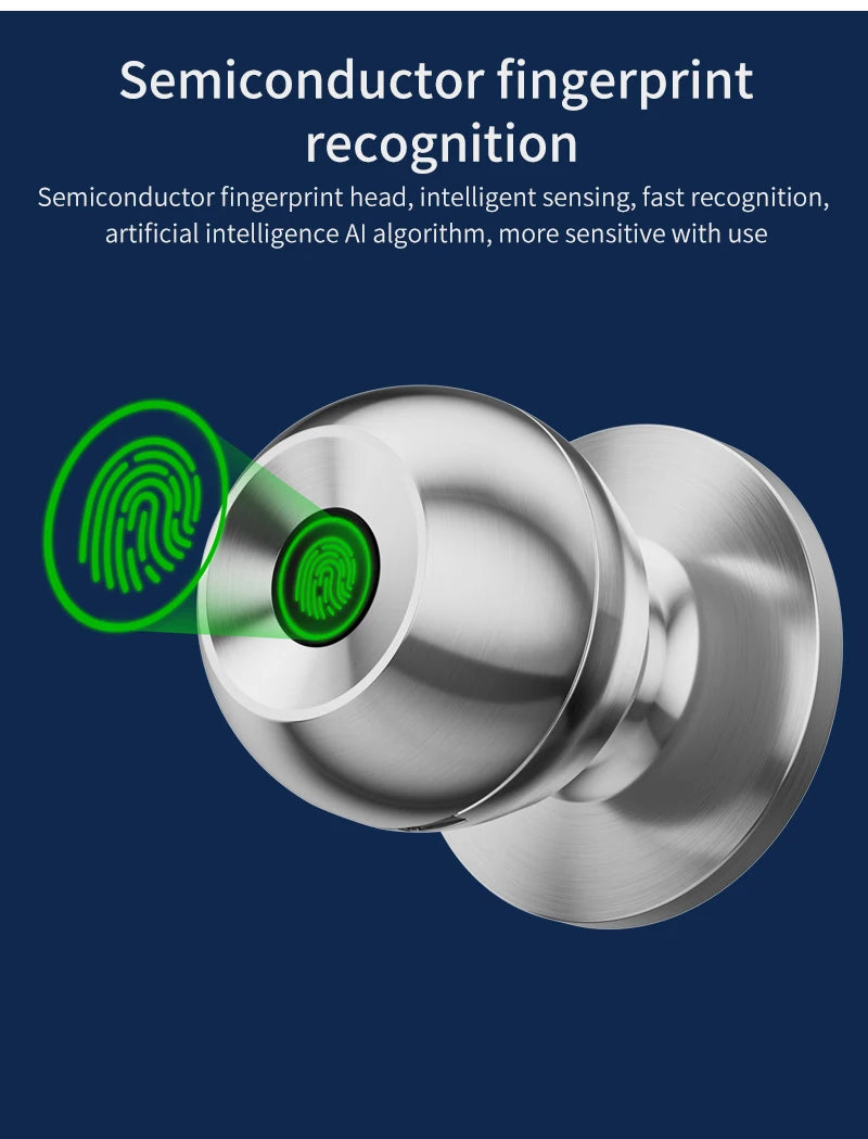Smart Fingerprint Door Knob Lock