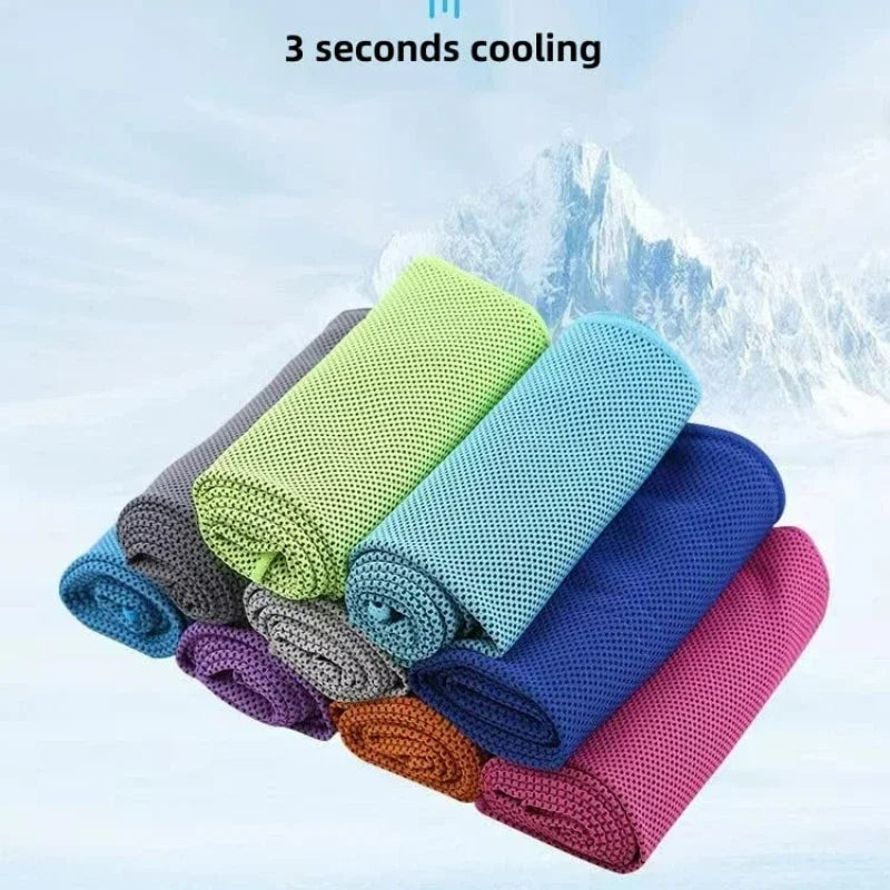 Portable Quick-Drying Cooling Towel with Silicone Carrying Case