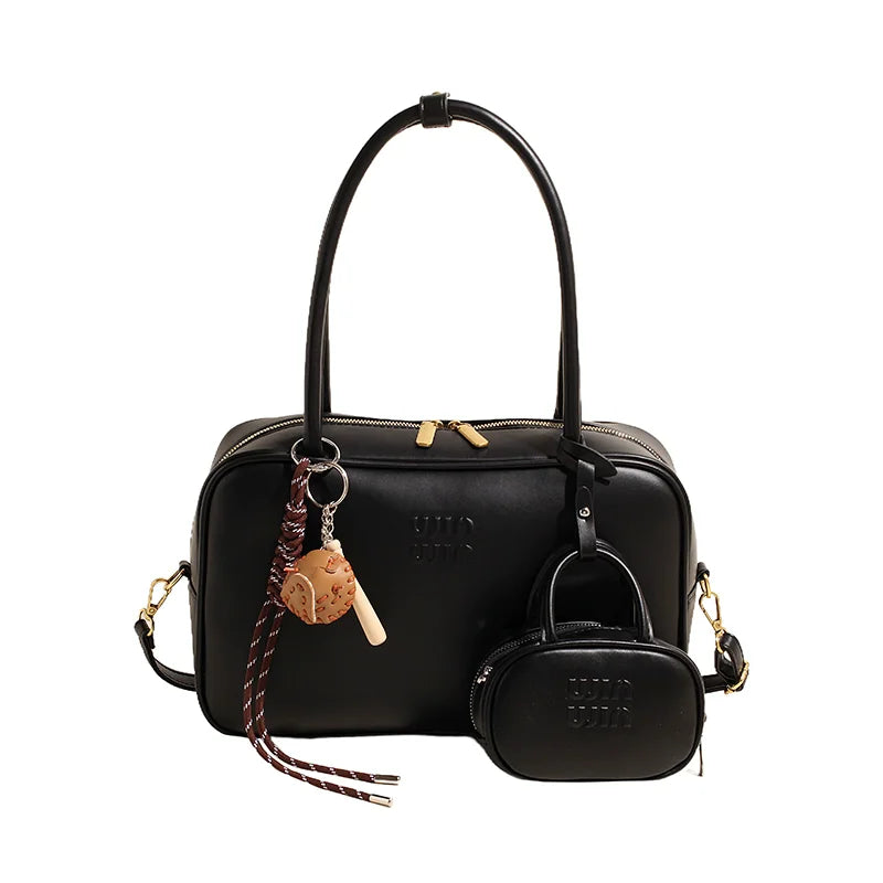 New 2025 Boston Bag For Women Large Bowling Bags Luxury Brand Design Armpit Bags Autumn/Winter Commuting Versatile Shoulder Bag