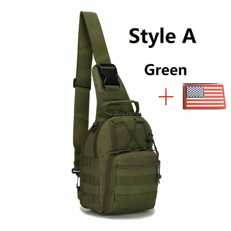 Tactical EDC Sling Bag Pack, Military Rover Shoulder Molle Backpack, with USA Flag Patch, Coyote