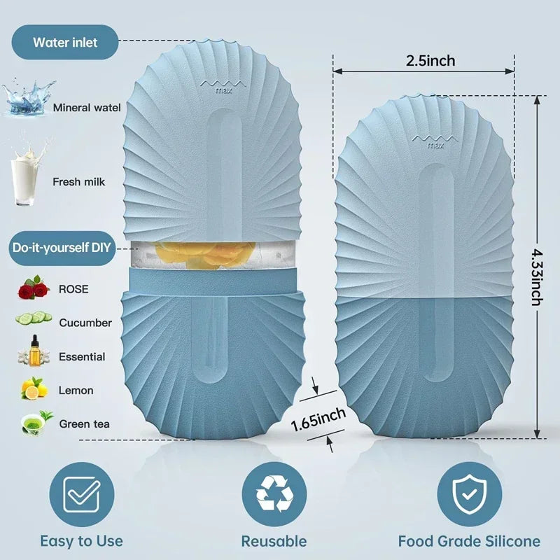 Silicone Ice Face Roller for Eye Puffiness & Pore Shrinking | Multifunctional Facial Massage Tool