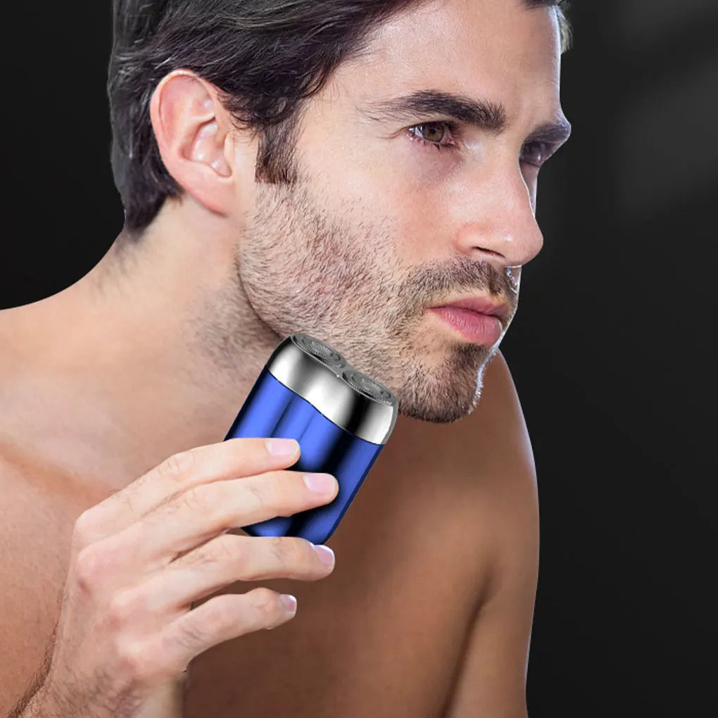 Mini Portable Double Head Electric Shaver Magnetic Suction Head Rechargeable Type-C Rapid Charging IPX7 waterproof