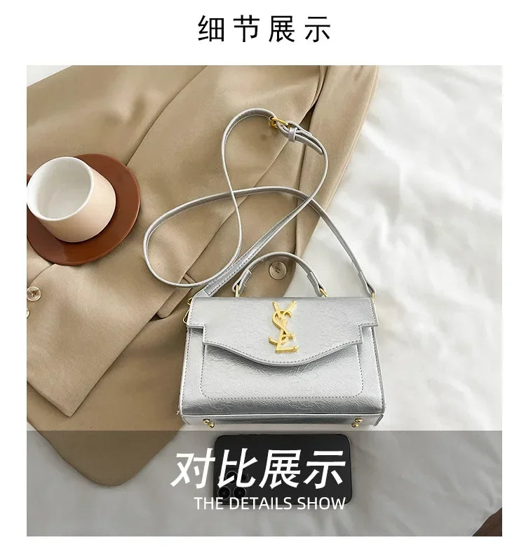 New Arrival 2025 Spring: Structured Textured Crossbody - Envelope Style, Detachable Chain, Women's Purse for Work & Events