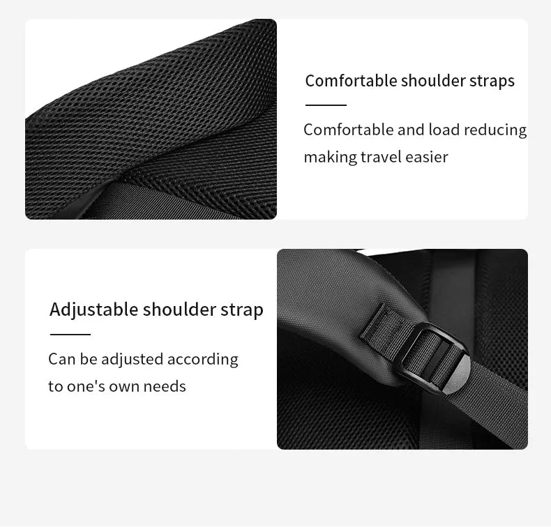 Men's 15.6 inch Laptop Backpack Expandable Travel Bag Waterproof Anti-theft Business Backpack USB Charging ABS Hard Shell Bag