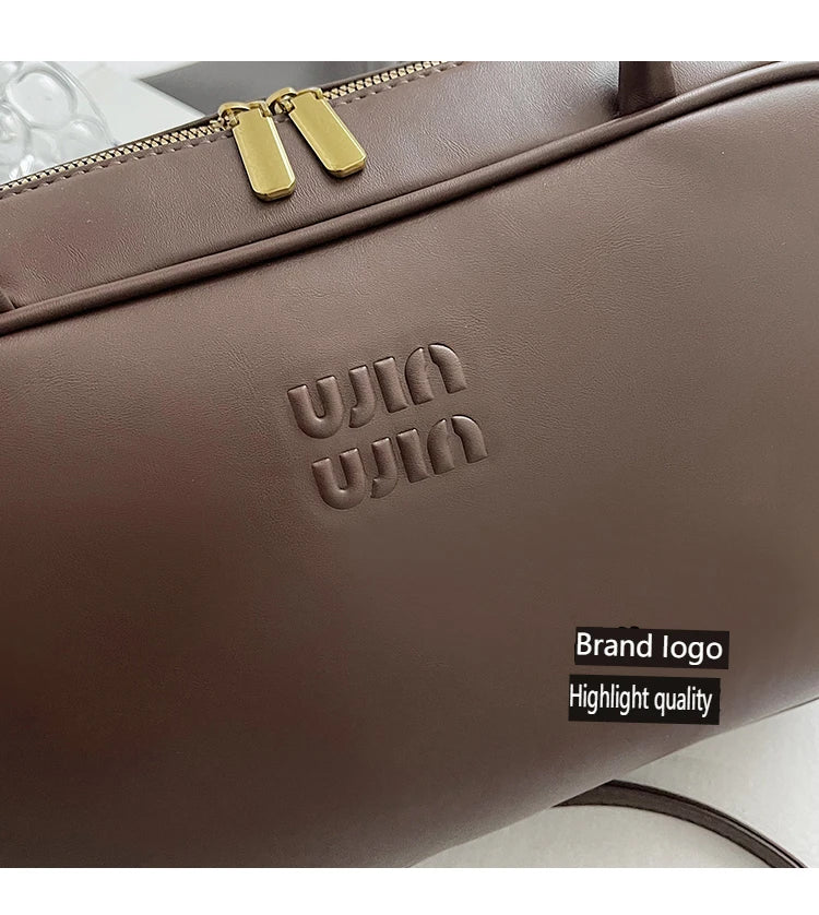 New 2025 Boston Bag For Women Large Bowling Bags Luxury Brand Design Armpit Bags Autumn/Winter Commuting Versatile Shoulder Bag