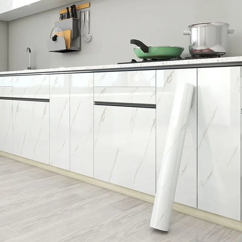 Marble Foil Stickers for Kitchen - Oil Proof & Waterproof Self-Adhesive