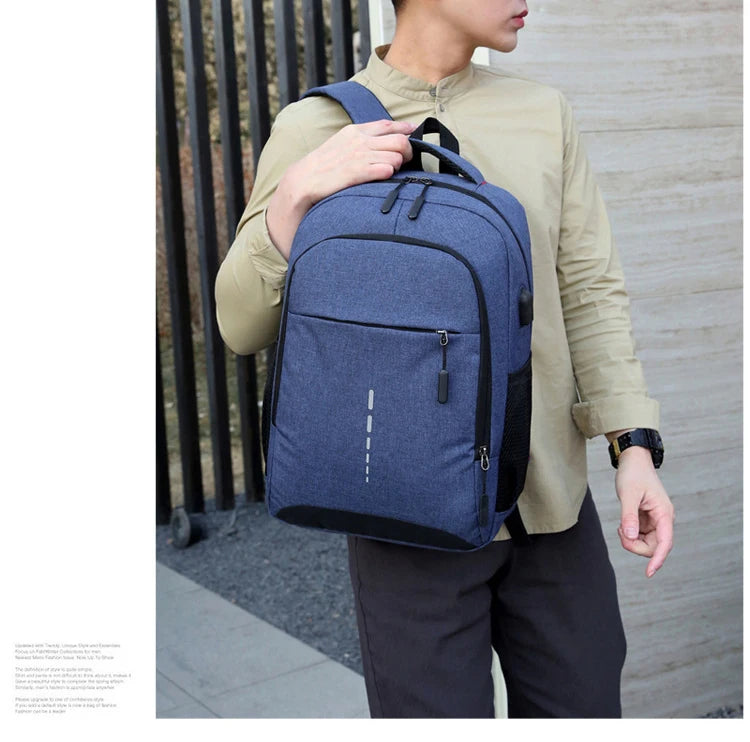 Classic Men Waterproof Backpack USB Charging Casual Travel Backpack Men Large Capacity Travel Laptop Backpack School Bag