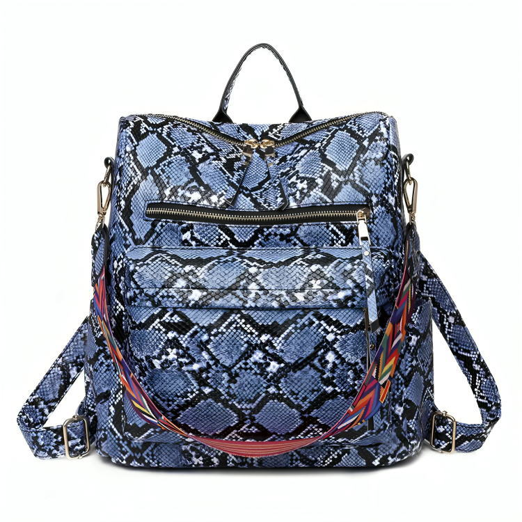 PU leather leopard snake fashionable ladies bags handbag backpacks for girls