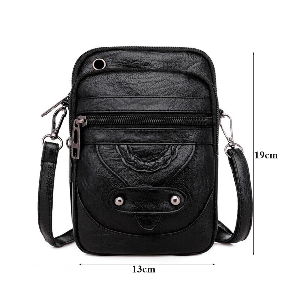 Men’s PU Leather Shoulder Bag – Slim Messenger Clutch for Travel & Work