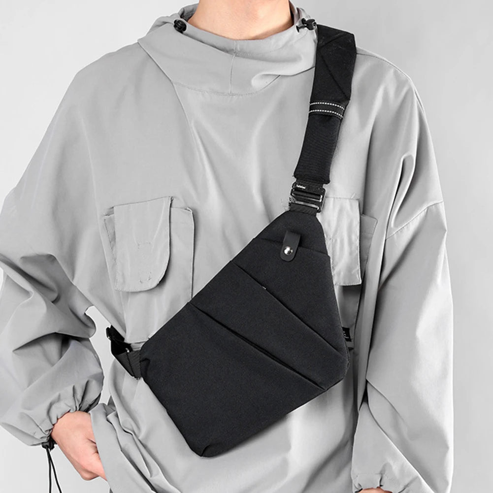 Men’s Slim Nylon Chest Bag – Anti-Theft Crossbody Sling with Adjustable Strap