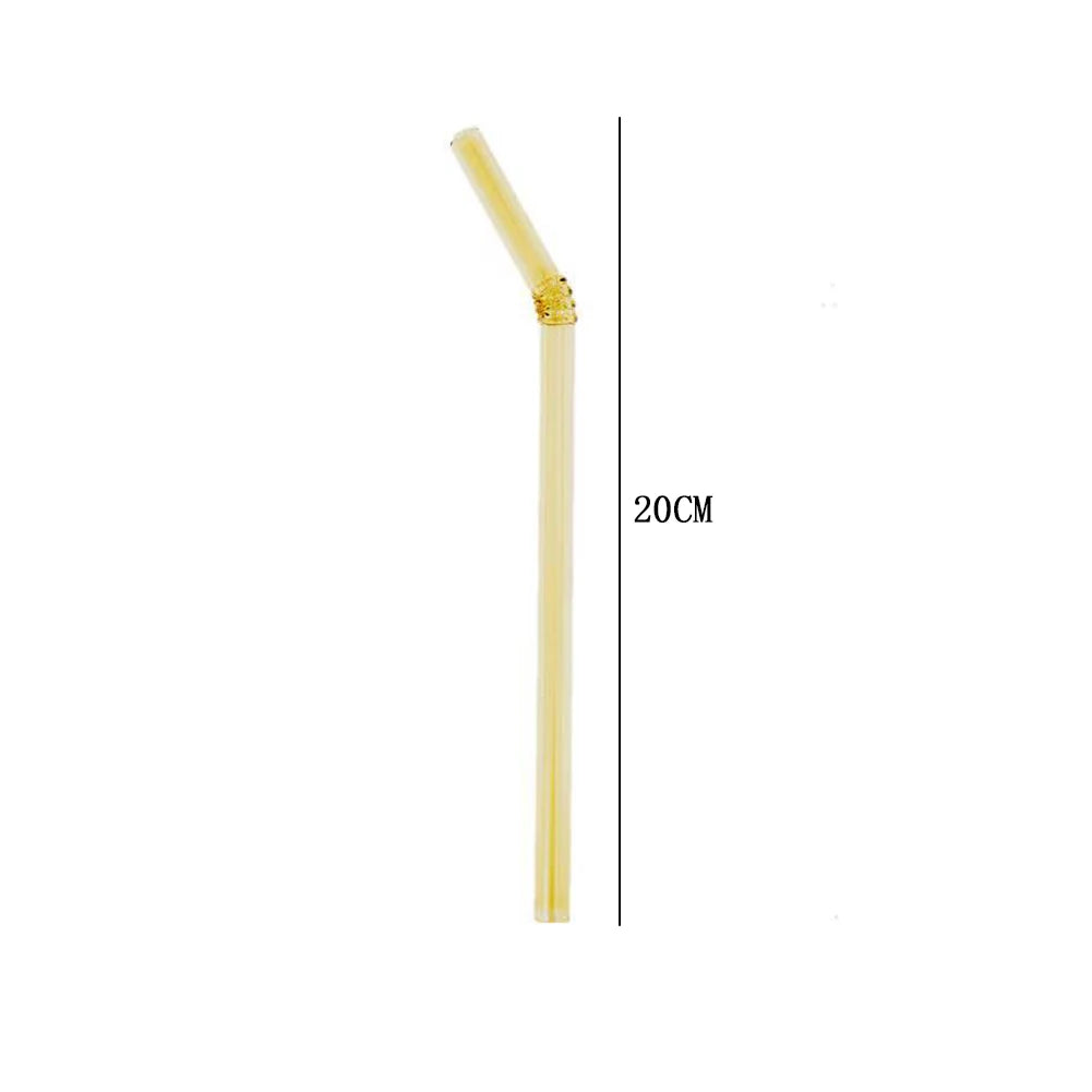 20cm Reusable Glass Drinking Straw Set