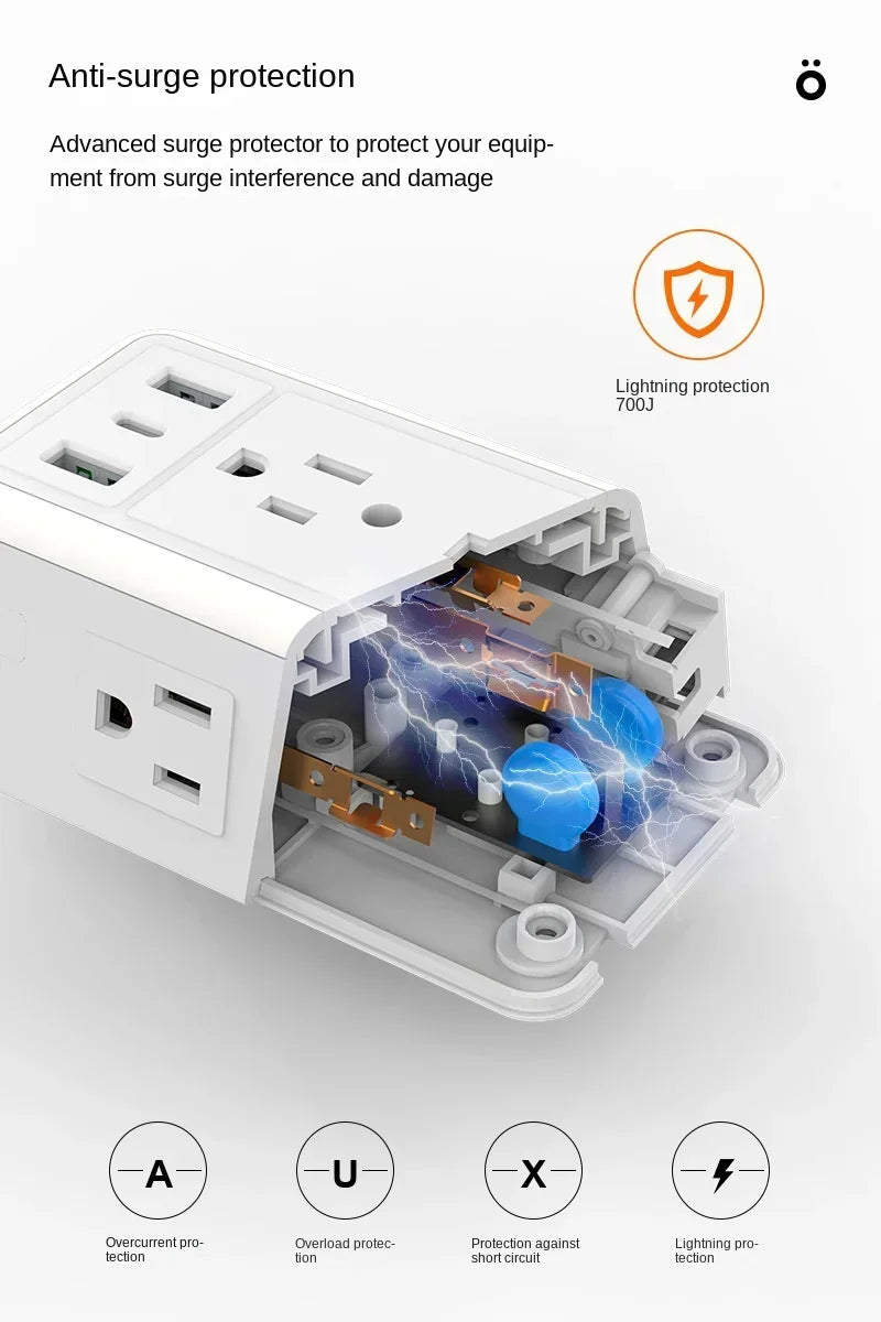 9-in-1 Surge Protector Power Strip with USB & USB-C Ports