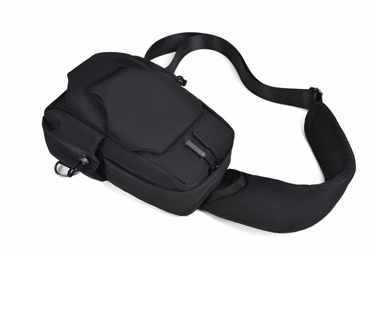 Men's Sports Chest Bag Waterproof Wear-resistant Multi-compartment Shoulder Crossbody Bag Outdoor Sports Travel Messenger Bag