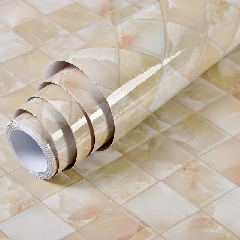 Oil-Proof Waterproof Marble Self-Adhesive Film for Kitchen