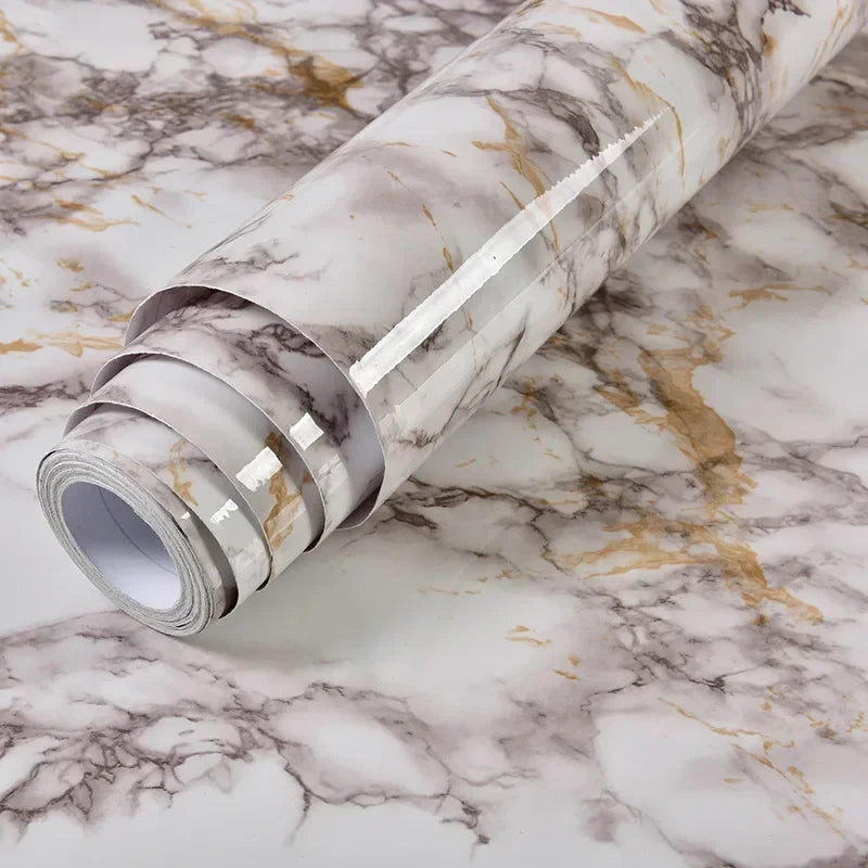 Oil-Proof Waterproof Marble Self-Adhesive Film for Kitchen