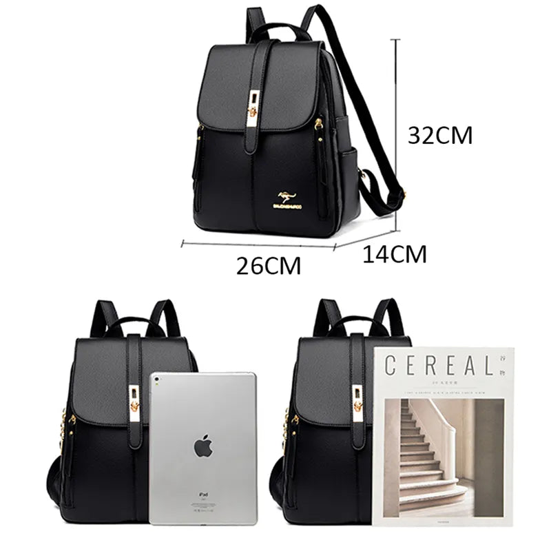 Purse Backpack For Women, Elementary Schoolbag for Students, Women Leather Backpacks, Shoulder Bags Female Backpack , Gentle Leather Pu Casual Diminished Backpack
