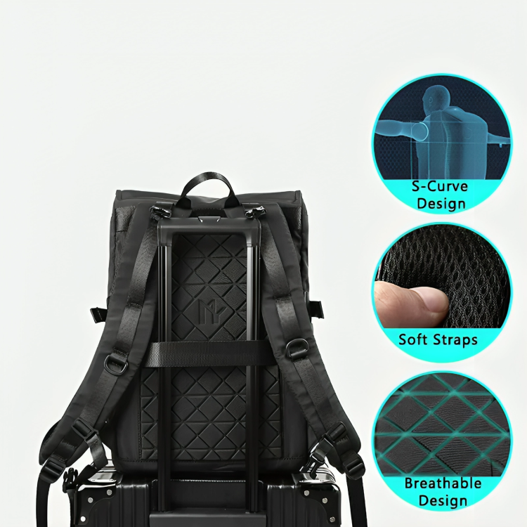 New 28L Convertible Shape Gym Backpack Unique Cool Men Back Pack For Teenagers Roll Top Clamshell Male Duffle Bag