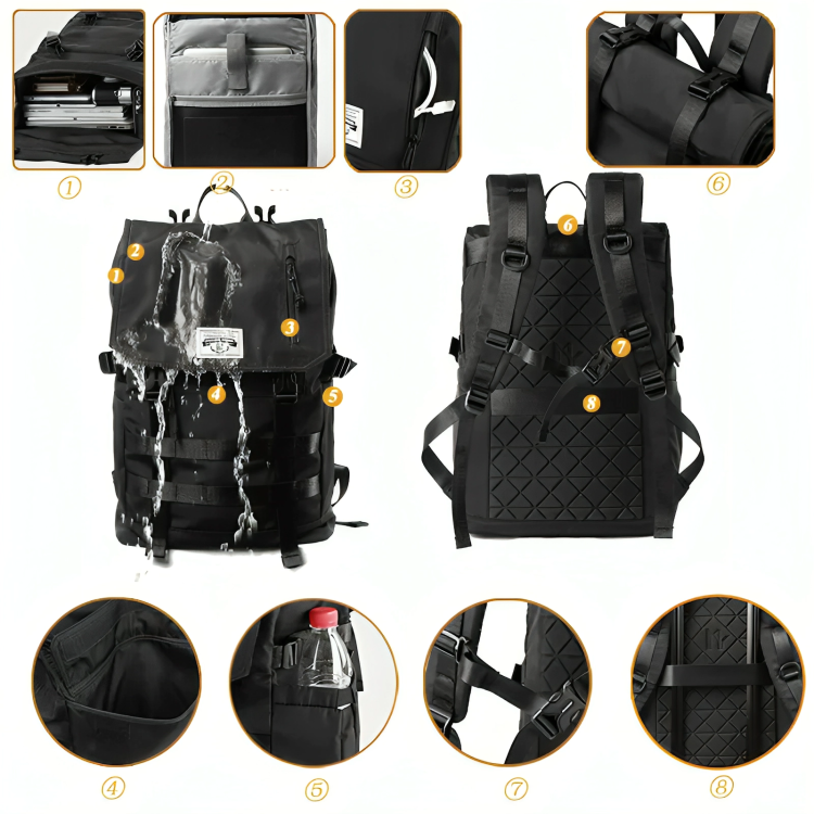 New 28L Convertible Shape Gym Backpack Unique Cool Men Back Pack For Teenagers Roll Top Clamshell Male Duffle Bag