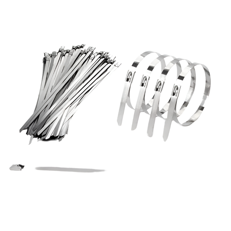 100-Piece Stainless Steel Zip Ties - Heavy Duty Cable Ties for Machinery and More
