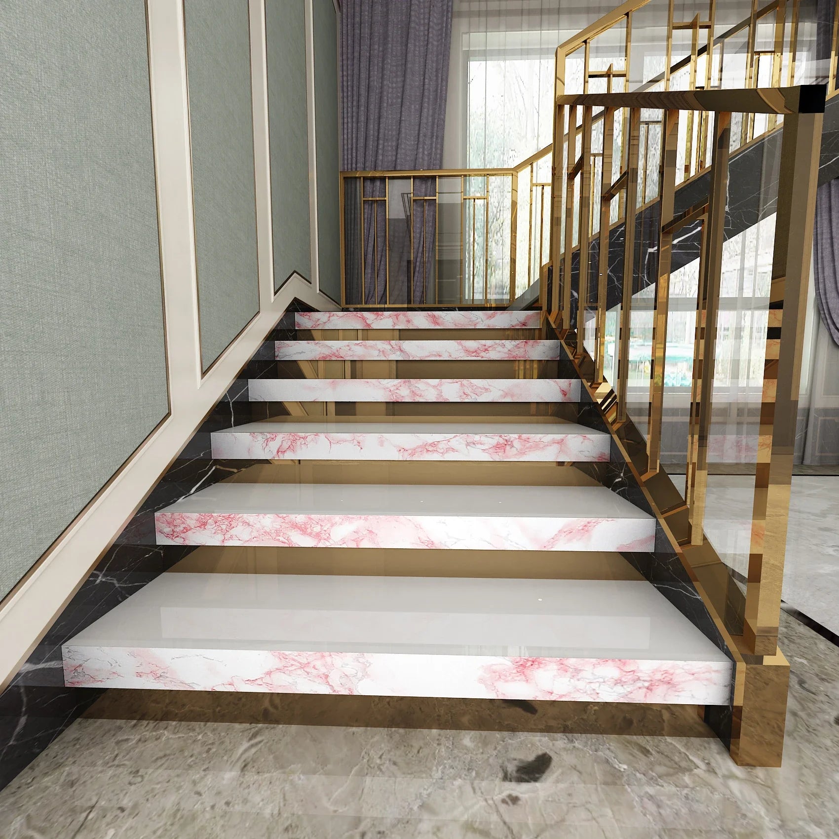 Oil-Proof Waterproof Marble Self-Adhesive Film for Kitchen