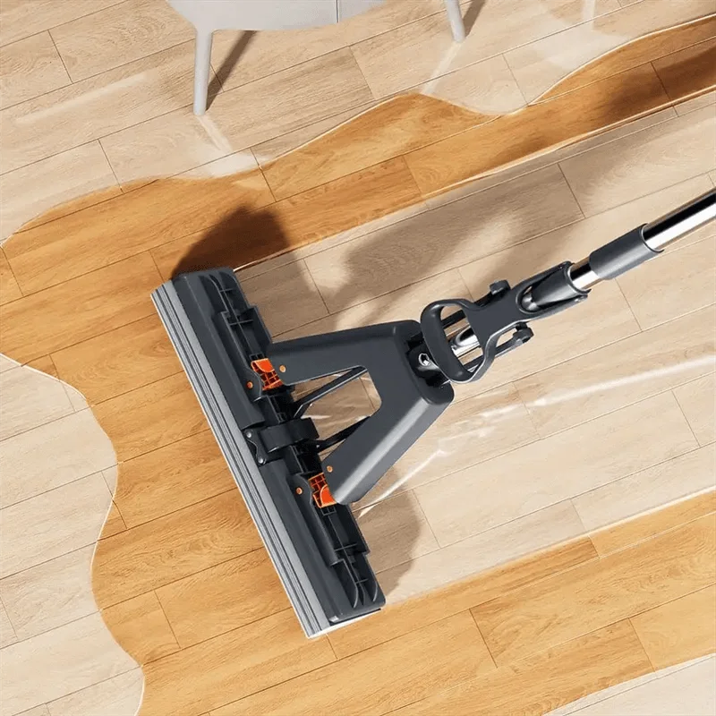 Self-Squeeze Double-Fold Sponge Mop – Absorbent Floor Cleaner