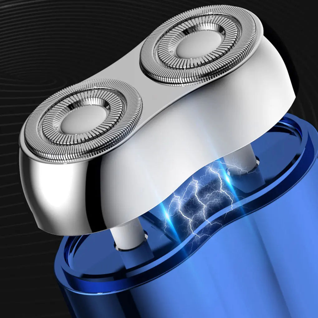 Mini Portable Double Head Electric Shaver Magnetic Suction Head Rechargeable Type-C Rapid Charging IPX7 waterproof