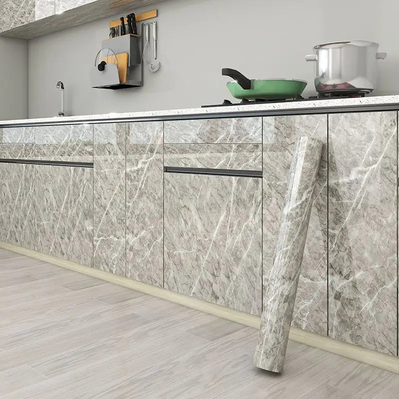 Marble Foil Stickers for Kitchen - Oil Proof & Waterproof Self-Adhesive